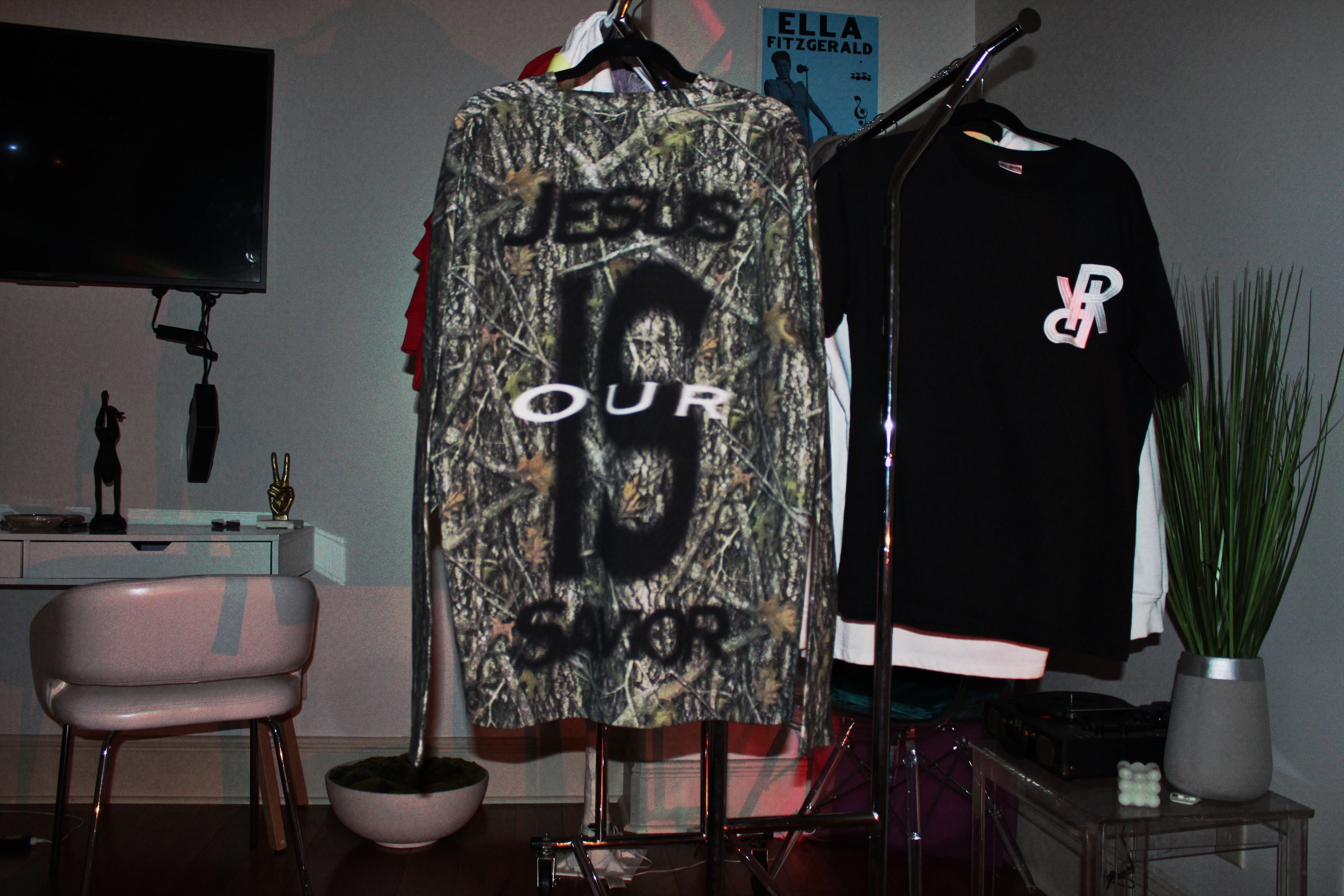 "Jesus is Our Savior" Camo Long Sleeve